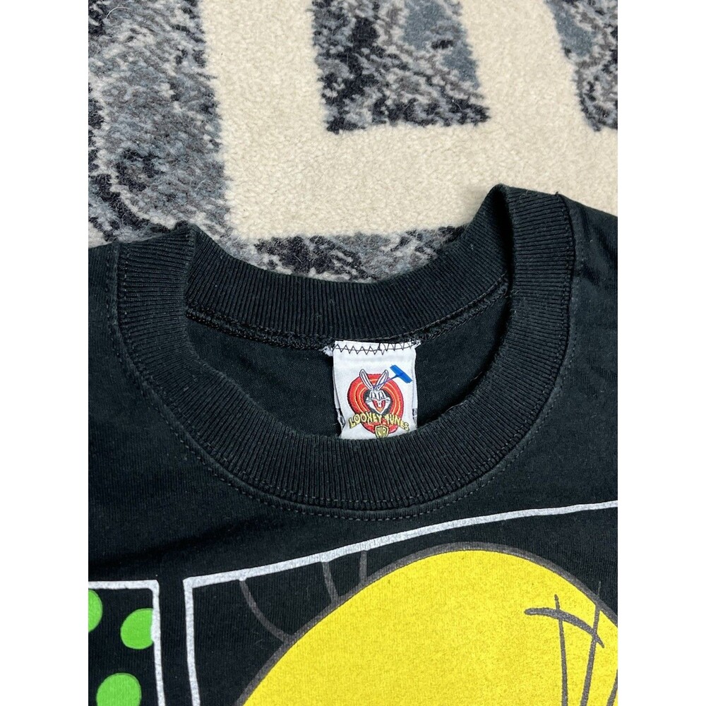 Vintage 90s Looney Tunes Tweety Bird Whatever Tee Shirt 1997 Size Large Black - Picture 8 of 10